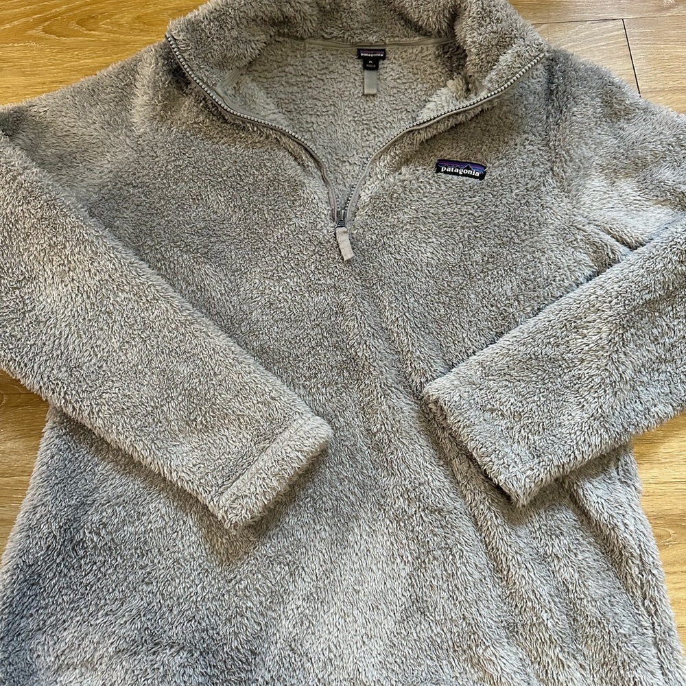 Patagonia Fuzzy Fleece Los Gatos Women's Quarter-Zip Fleece Pullover Gray XL